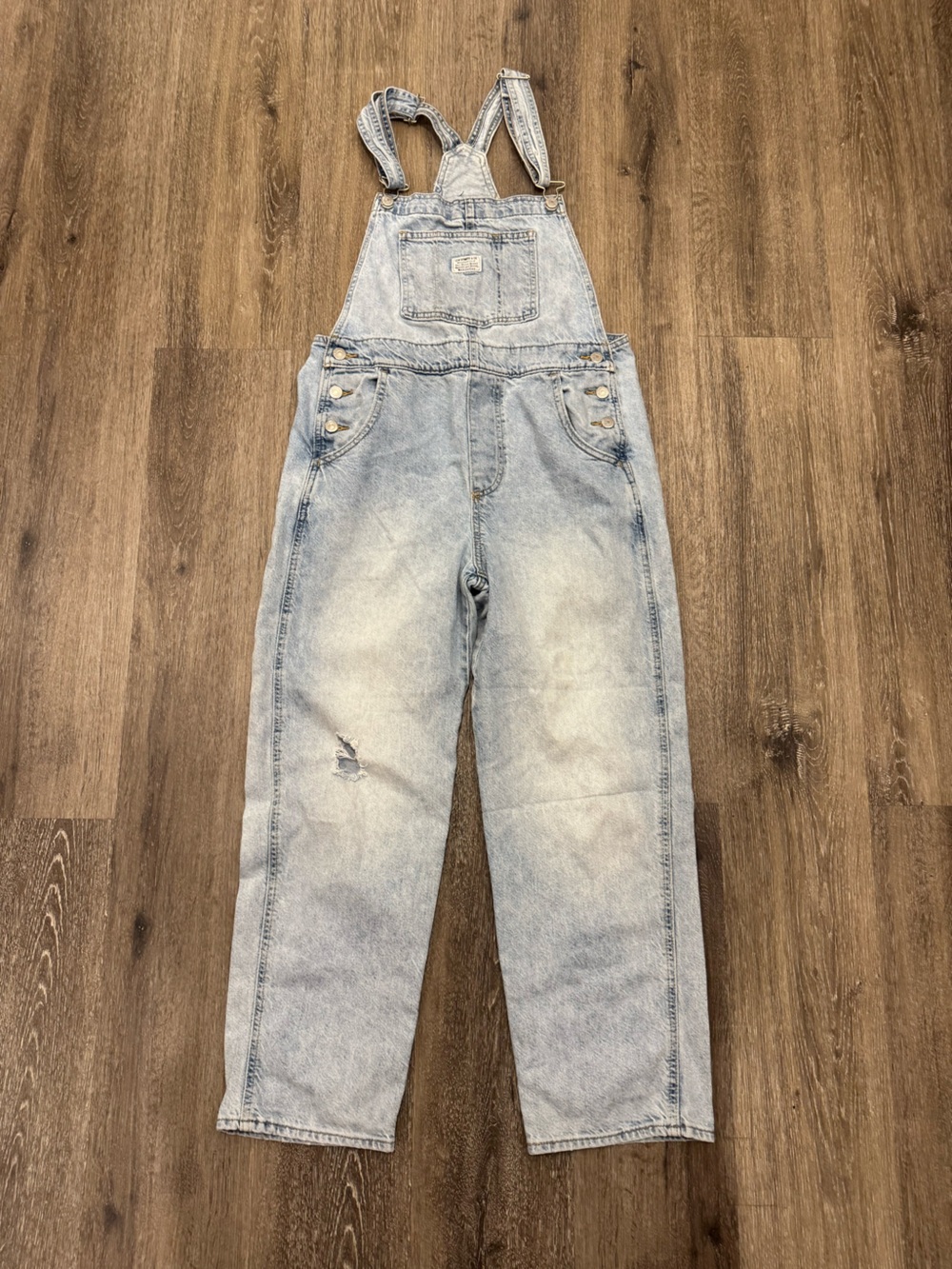 Levi’s Women’s Distressed Denim Overalls Size M